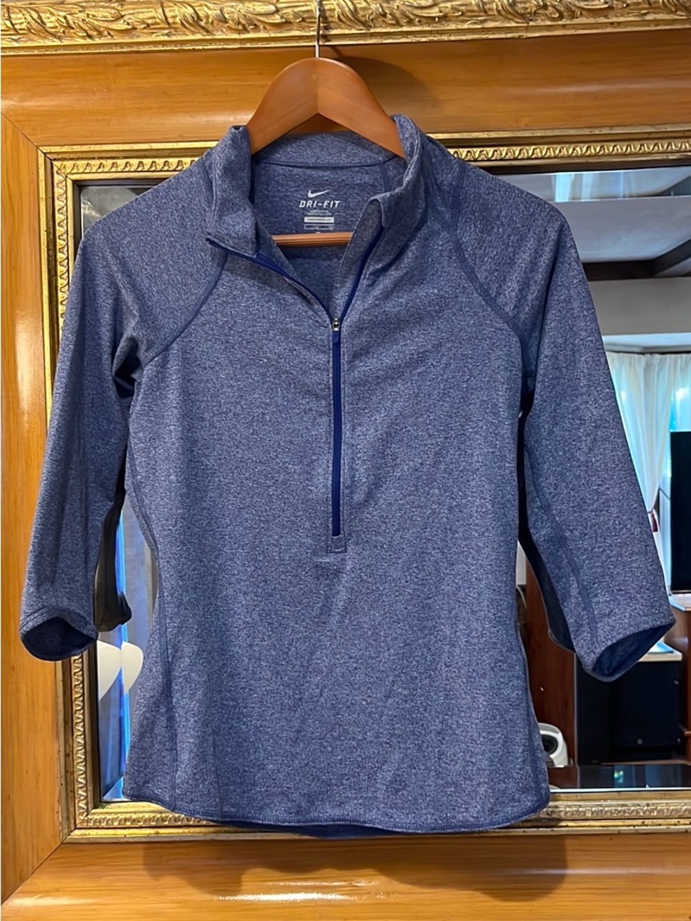 Nike Blue 1/2 Zip Dri Fit Shirt - Size S